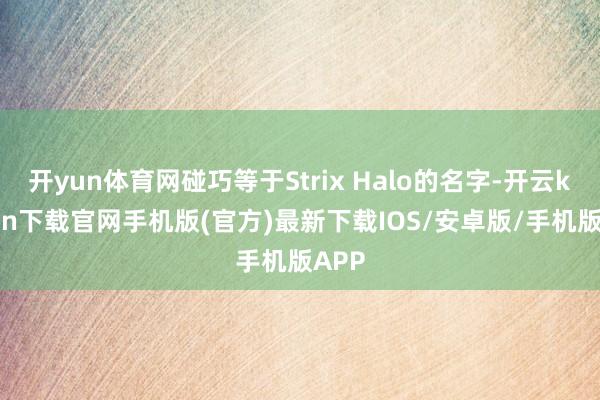 开yun体育网碰巧等于Strix Halo的名字-开云kaiyun下载官网手机版(官方)最新下载IOS/安卓版/手机版APP